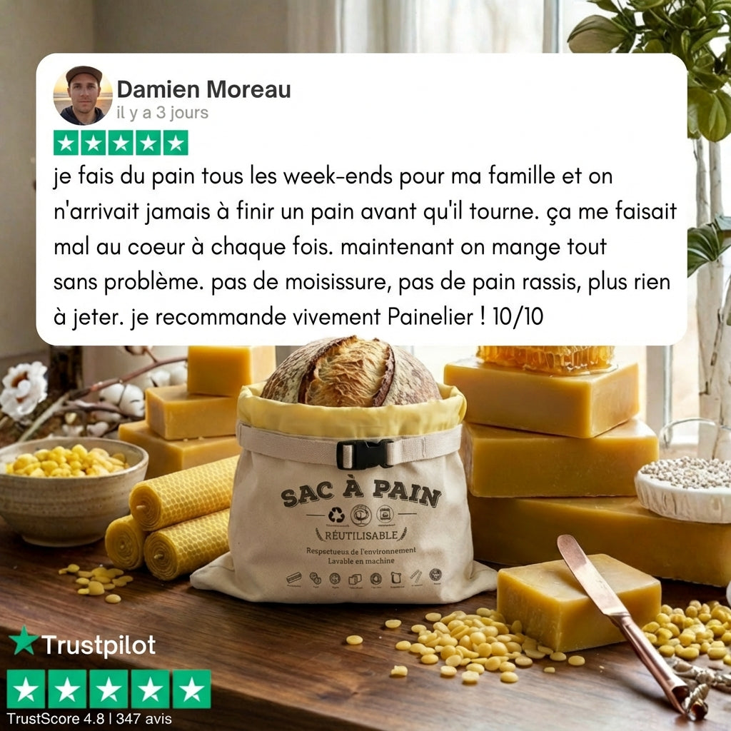 Sacs à Pain Premium en Coton 100 % et Cire d'Abeille