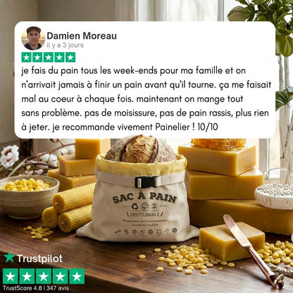 Sacs à Pain Premium en Coton 100 % et Cire d'Abeille
