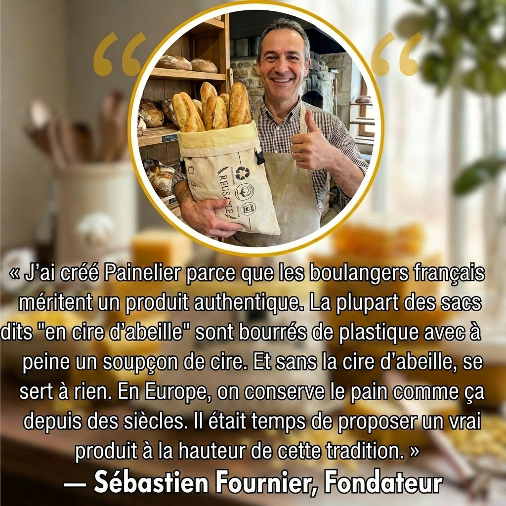 Sacs à Pain Premium en Coton 100 % et Cire d'Abeille
